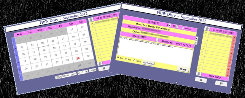 The diary allows you to set notifications, alarms, flag special dates and even send text messages.