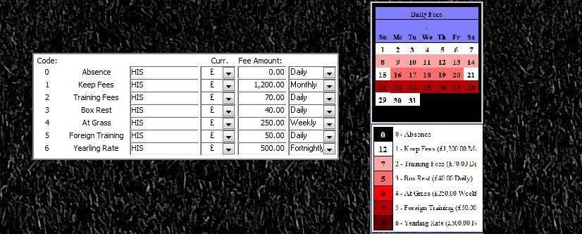 Set up the fees you charge, how you charge, then simply colour in the calendar.